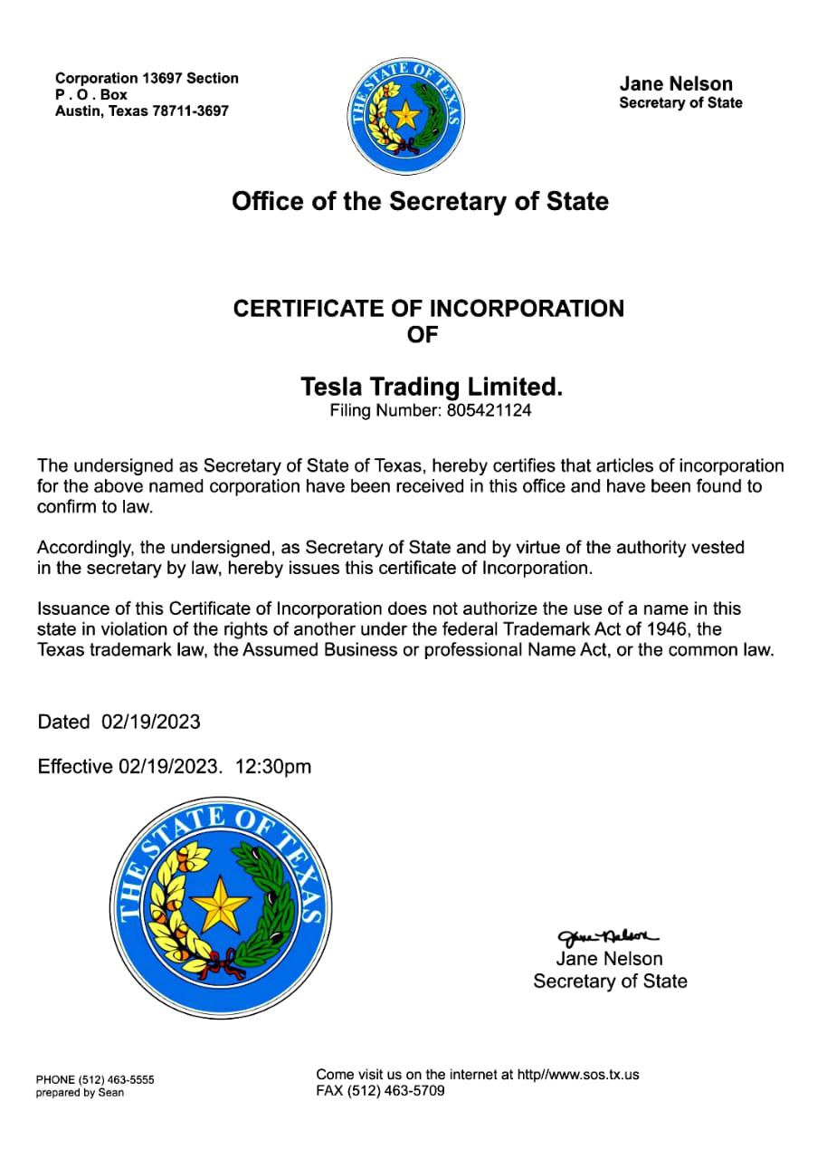 Certificate